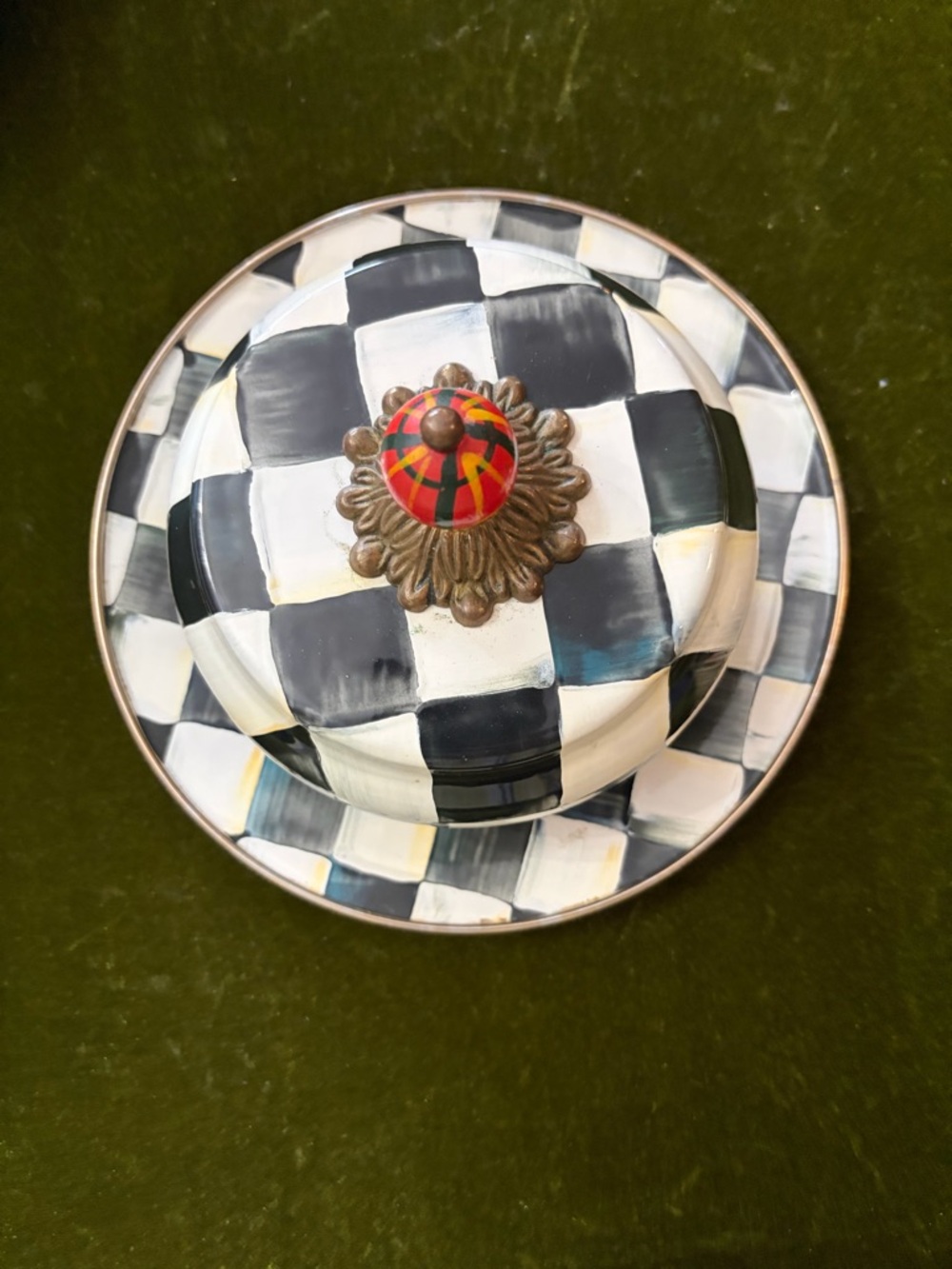 McKenzie  CHiLDS Courtly Check Butter Dish